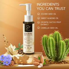 Dumie huile raffermissante – composée d'huile de jojoba et d'acide hyaluronique.