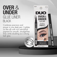 DUO Adhésion-cils-liner-noir, adhérence fiable pour faux cils.