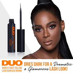 DUO Colle cils à pinceau, teinte noire, se fond parfaitement avec vos faux cils.