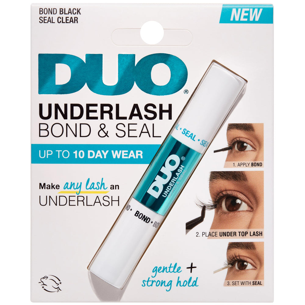 DUO Underlash: bouteille noire de colle pour cils et adhérence fiable.