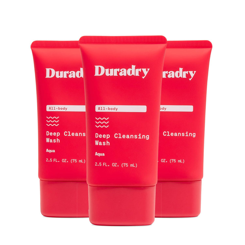 Duradry Gel Douche Anti-Odeurs dans une bouteille, offre une protection durable tout au long de la journée.