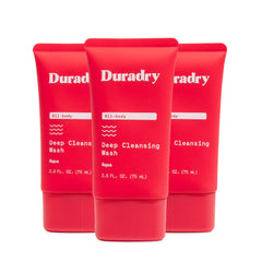Duradry Gel Douche Anti-Odeurs dans une bouteille, offre une protection durable tout au long de la journée.