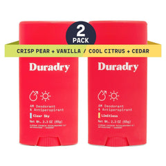 Duradry stick-antiperspirant: application rapide et fraîcheur durable tout au long de la journée.