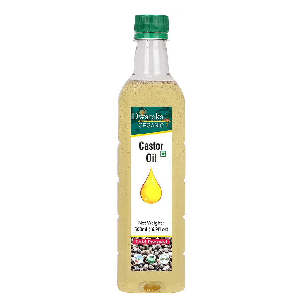 Dwaraka huile de ricin bio: bouteille polyvalente pour cheveux et peau.