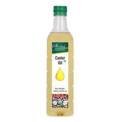 Dwaraka huile de ricin bio: bouteille polyvalente pour cheveux et peau.