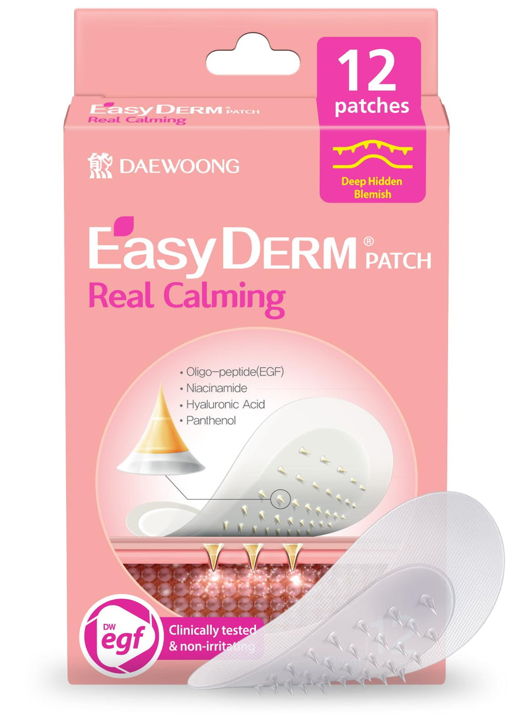 DWEasyDerm patch microdart détail : prise ciblée sur boutons profonds.