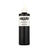 Dynamic Color Co Encre Noire, bouteille 8oz, contours nets et détails précis.