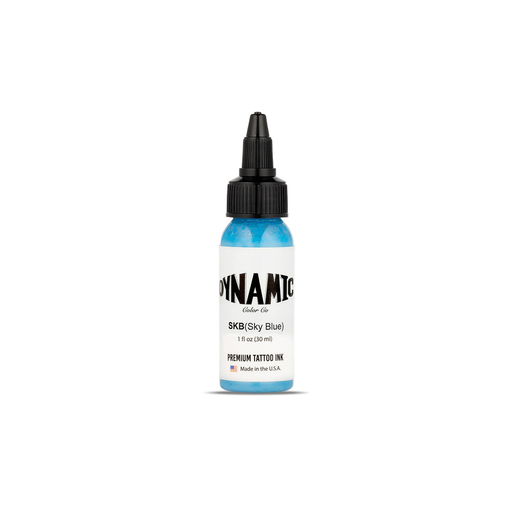 Dynamic Color Co encre tatouage bleu ciel — bouteille 1oz idéale pour détails précis.