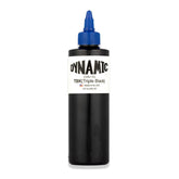 Dynamic Color Co Triple Black Ink Bottle 8oz, bouteille claire démontrant l'encre noire riche