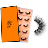 Cils DYSILK vison synthétique duveteux, pack de 5 paires, rendu naturel.