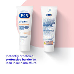 E45 Crème, texture non grasse, absorption rapide pour peau sensible.