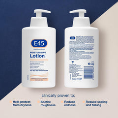 E45 sans parfum et hypoallergénique pour peaux sensibles.