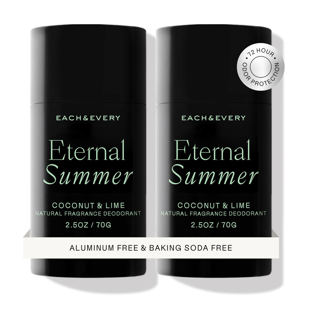 Each & Every déodorant Coco & Lime duo-pack pour une fraîcheur durable.