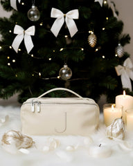EACHY makeup bag opened flat for quick, at-a-glance access.