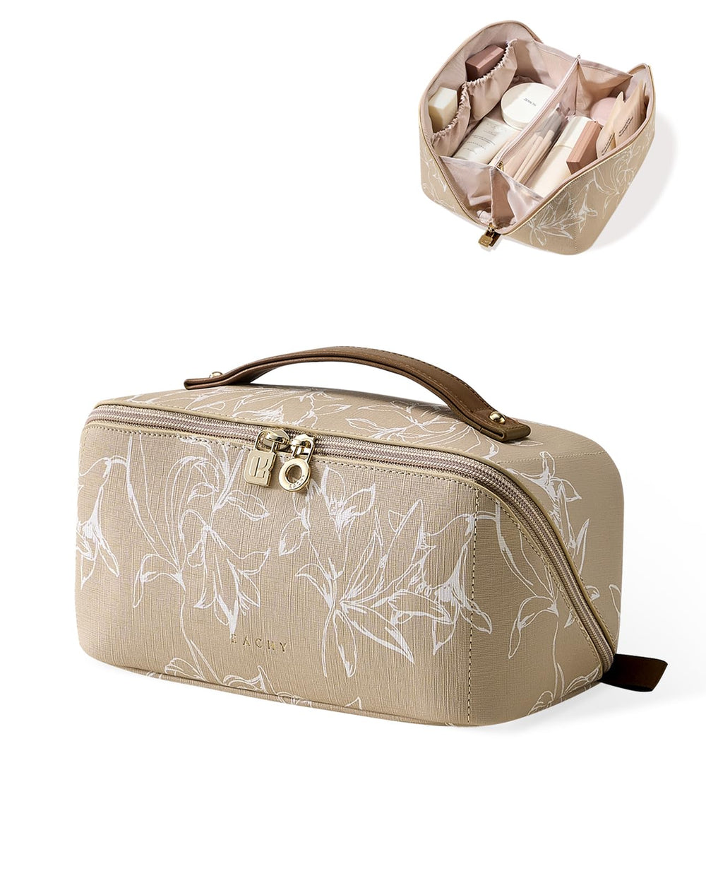 EACHY sac maquillage voyage: vue avant, grande capacité pour tout emporter.
