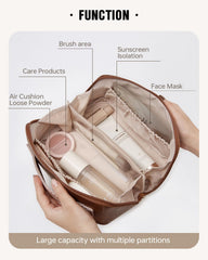 EACHY Sac-maquillage rangement intérieur avec poches pour tout garder organisé.