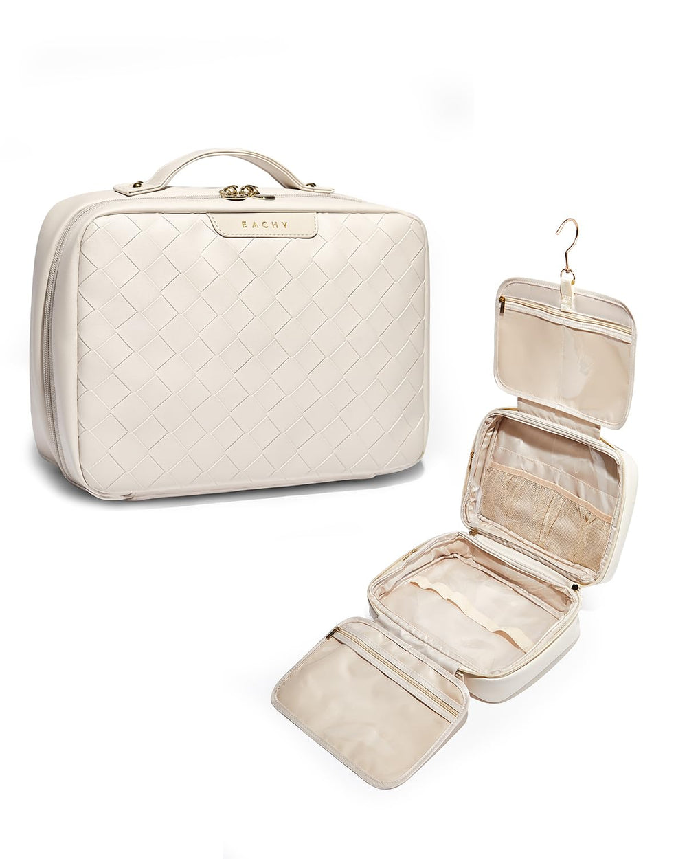 EACHY Trousse de toilette voyage crochet 360°, accès rapide en déplacement.