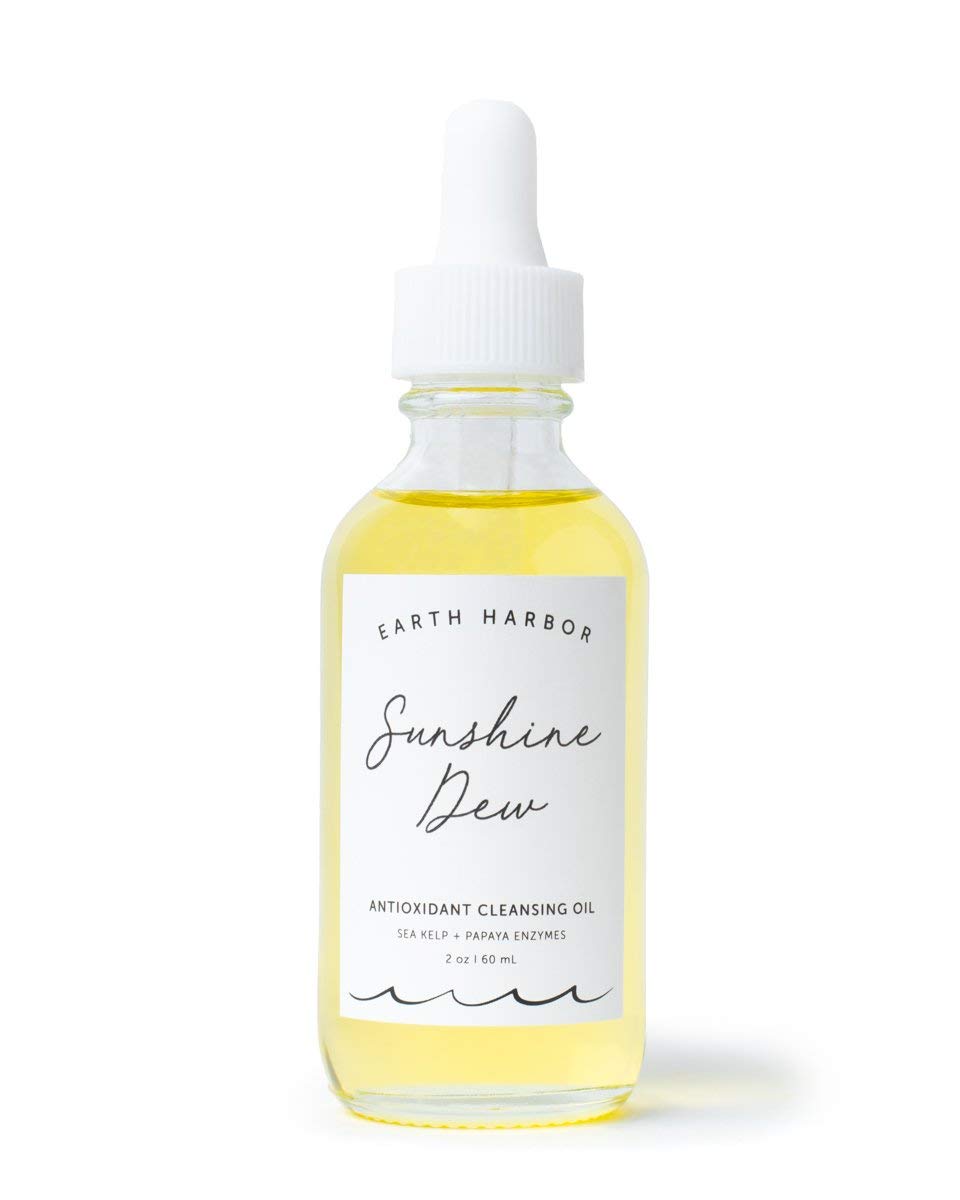 Earth Harbor Sunshine Dew: bouteille huile nettoyante purifiante et hydratante pour la peau.