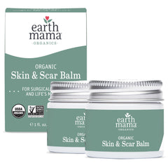 Earth Mama Skin & Scar Balm, bouteille: apaise et hydrate la peau.