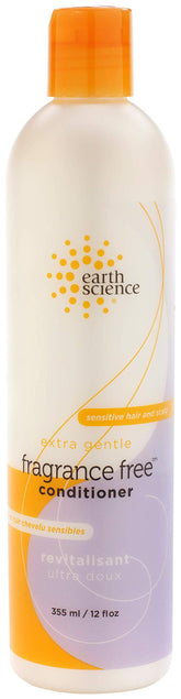 Earth Science apres-shampoing sans parfum, bouteille pratique, facilite le coiffage des cheveux sensibles.