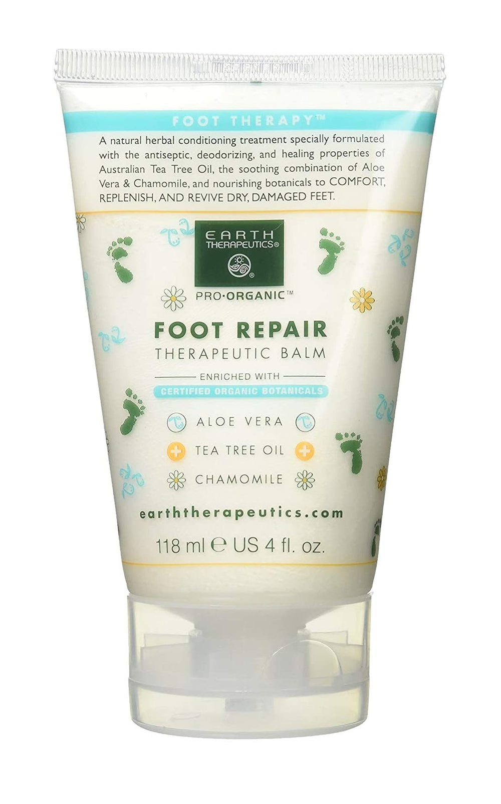 Earth Therapeutics Baume Pieds, flacon 113 g, hydratation et confort.