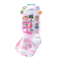 Earth Therapeutics Aloe Socks, chaussettes Aloe Rose Carreaux, hydratation douce des pieds.