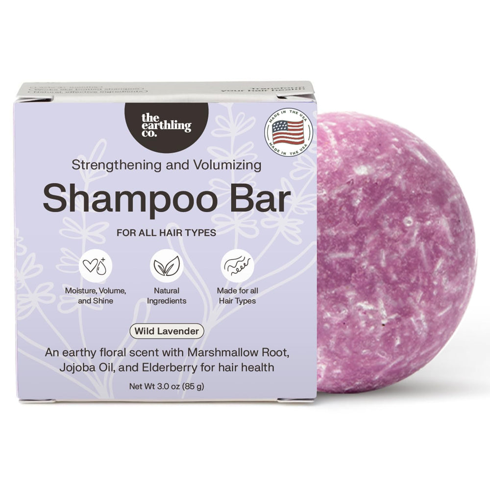 The Earthling Co. Shampoo Bar Lavande Sauvage : revitalise les cheveux en douceur.