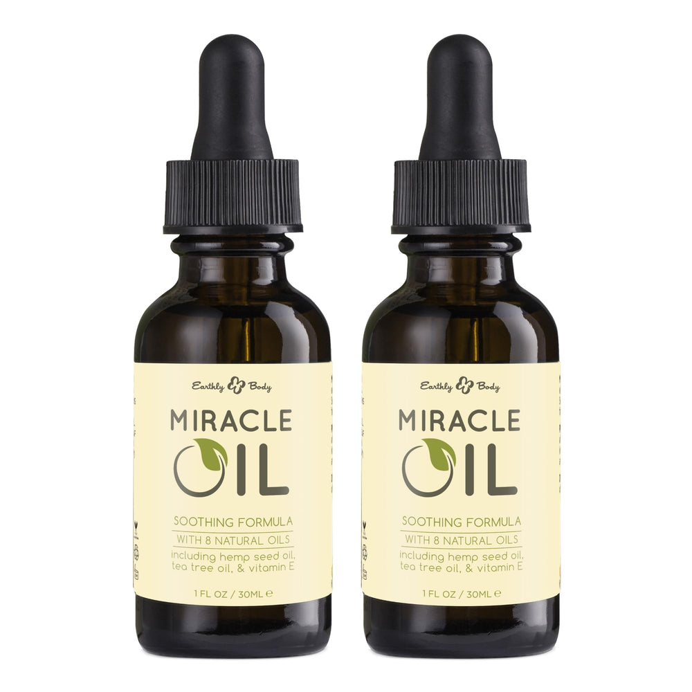 Earthly Body Miracle Oil – Bouteille prête à l’application pour hydrater la peau.