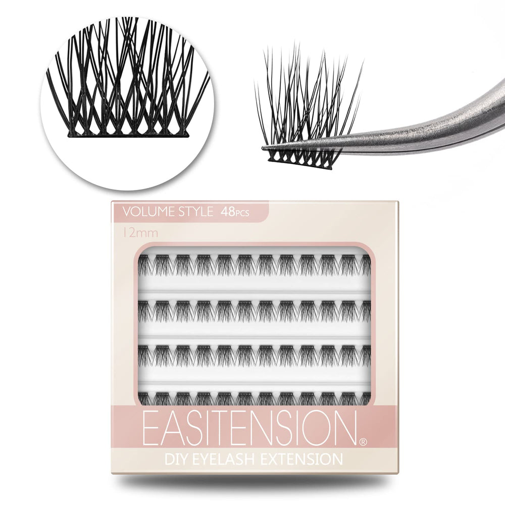 EASITENSION Extension Cils ensemble 48 clusters 3D pour un regard volumineux et naturel.