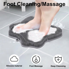 Brosse Easkite, pieds et dos en action, massage relaxant.