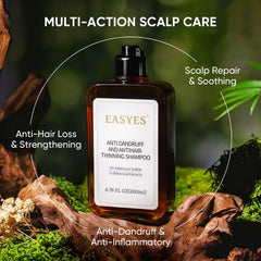 Easyes Shampoing Anti-Pellicules ingrédients botaniques pour nourrir le cuir chevelu.