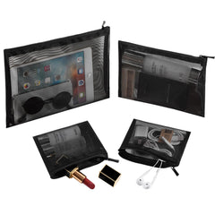 Pochette EASYFUN en maille avec zip noir, pratique pour cosmétiques.