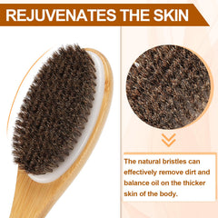 Brosse Eaxun dos-curvé: manche courbé épouse les contours pour un passage facile.