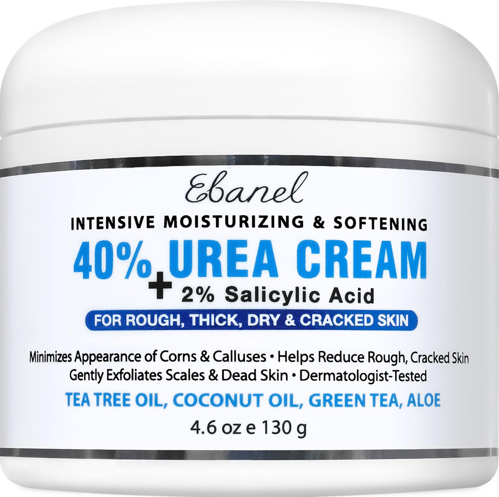 Ebanel Urea 40% crème pour pieds, image montrant le tube et l hydratation intensive.