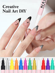 EBANKU stylo-art-ongles-couleurs-vives, couverture homogène sur les ongles.