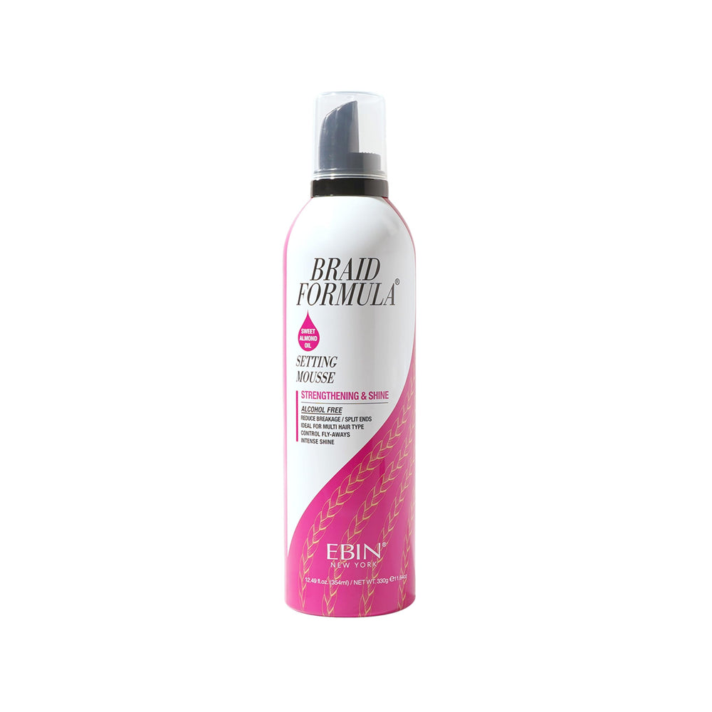 EBIN NEW YORK Braid Formula Mousse dans la bouteille: tenue longue durée sans résidu blanc.