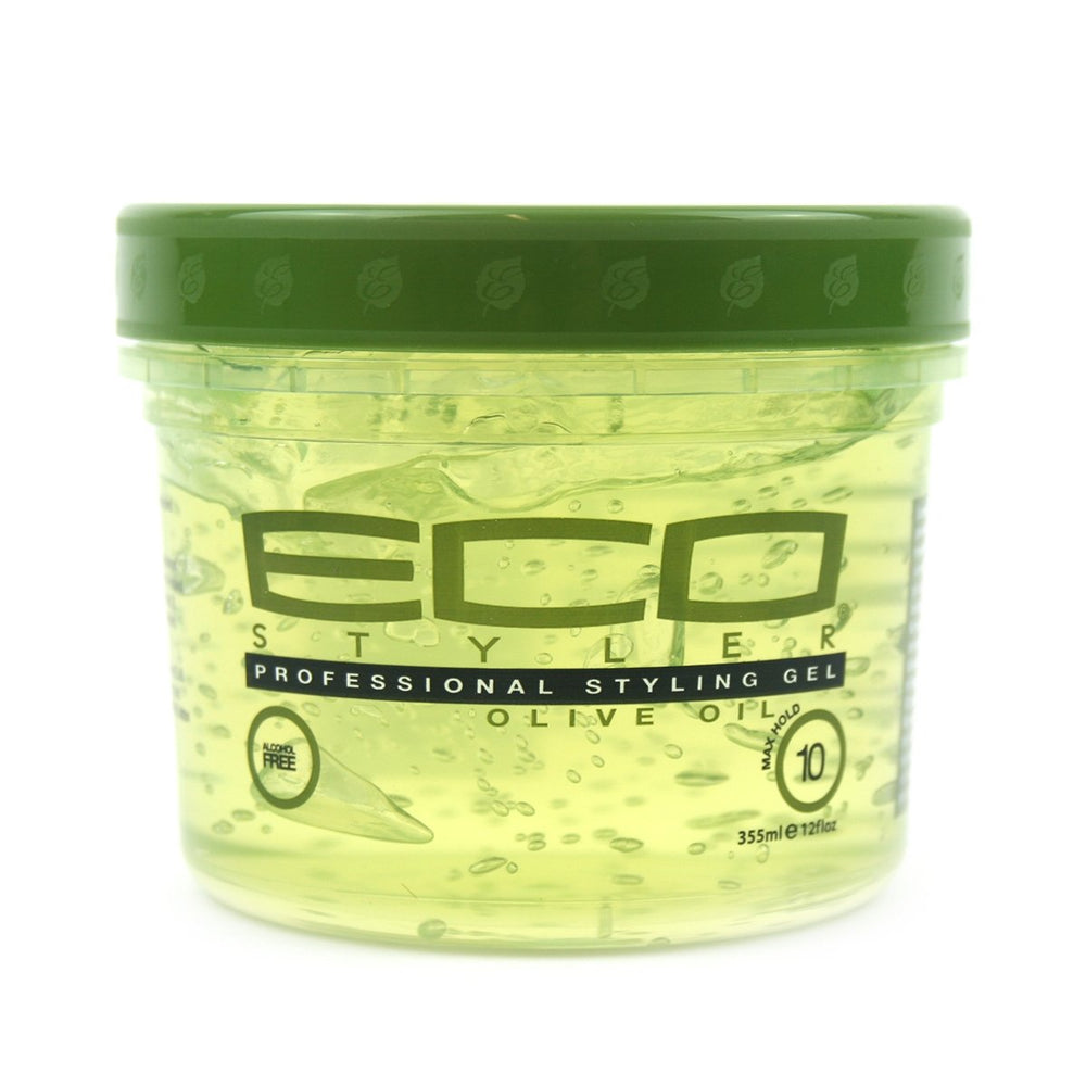 ECCO Gel coiffant huile d'olive 355 ml, texture légère pour une coiffure durable.