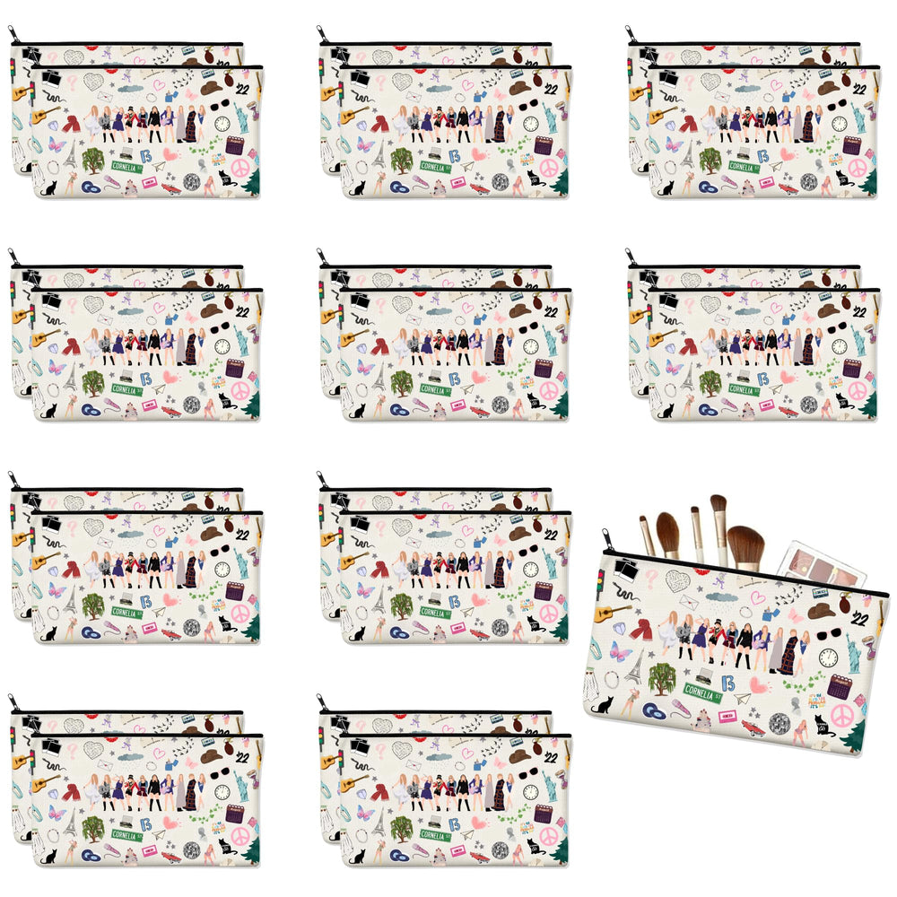Sac cosmétique Echoglimmer au design fan, idéal comme goodie bag pour anniversaire.