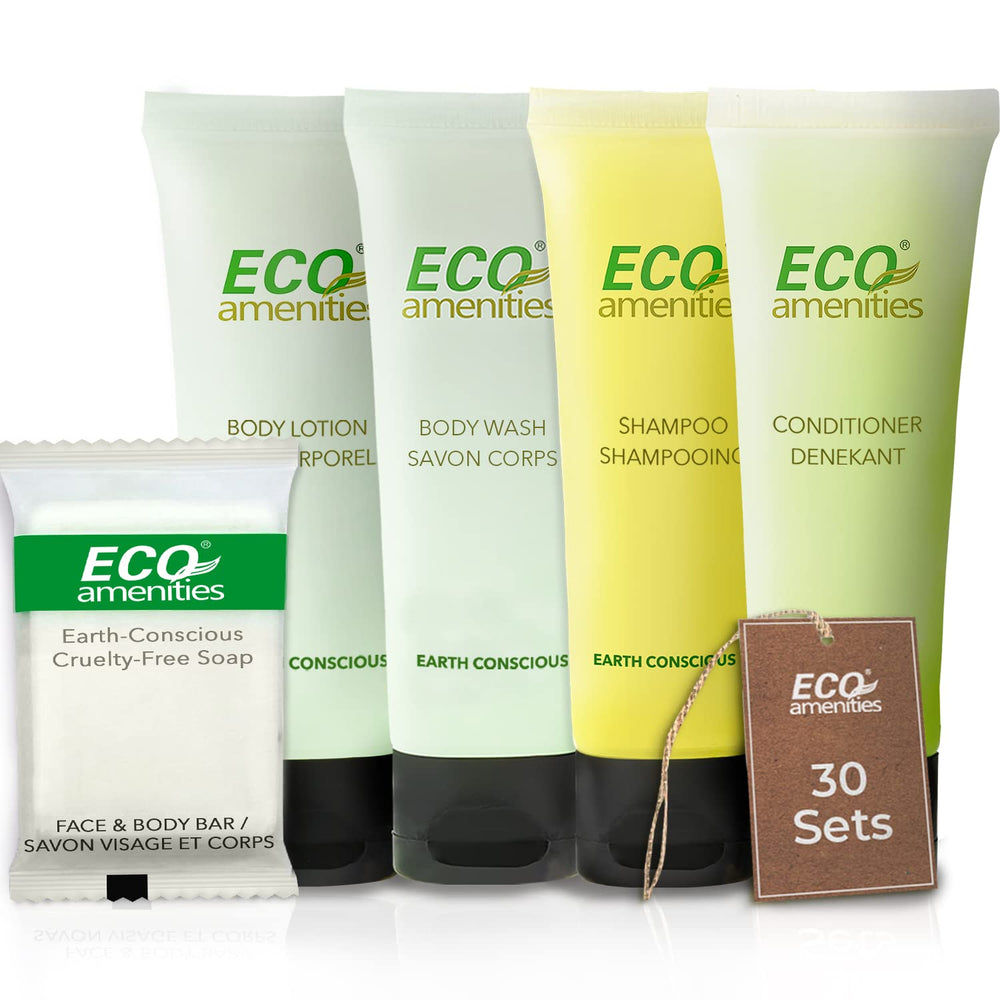 Kit shampoing ECO amenities en bouteille, nettoyage rafraîchissant idéal pour les voyageurs