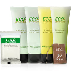 Kit shampoing ECO amenities en bouteille, nettoyage rafraîchissant idéal pour les voyageurs