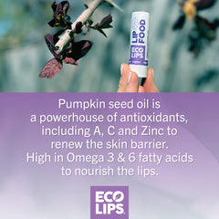 Eco Lips Lip Food – baume lavande et vanille, parfum apaisant pour les lèvres.