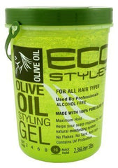 Gel coiffant Eco Style à l’huile d’olive, tenue flexible et brillance naturelle, lime à ongles offerte.