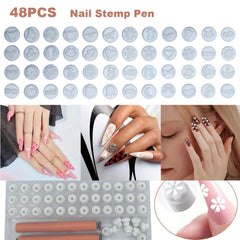 Têtes de tampon interchangeables Ecoflick pour motifs nets sur ongles.