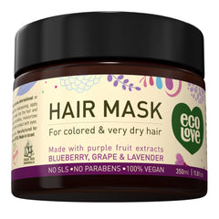 ecoLove masque cheveux sec endommages – pot visible montrant texture riche et hydratante