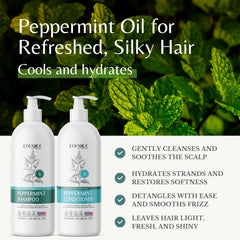 Feuilles de menthe fraîches associées au soin des cheveux par EDENIKA BOTANICALS.