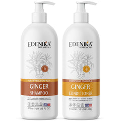 EDENIKA BOTANICALS Shampoing Gingembre – bouteille élégante pour cheveux plus forts et nourris