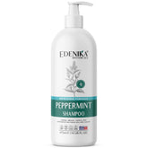 EDENIKA BOTANICALS Shampooing menthe bouteille: purifie le cuir chevelu et apporte fraîcheur.