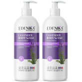 EDENIKA BOTANICALS Lavender Body Wash bottle ready for a soothing, hydrating cleanse.