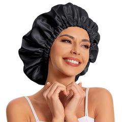 Edoneery bonnet satin bande élastique douce, ajustement sûr et confort nocturne.