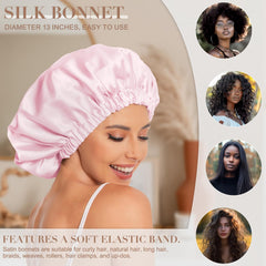 Edoneery bonnet satin diamètre 13 pouces, taille adaptable pour toutes têtes.